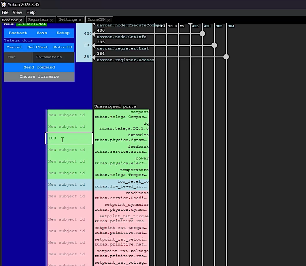 Assign ports Yukon CAN ESC setup