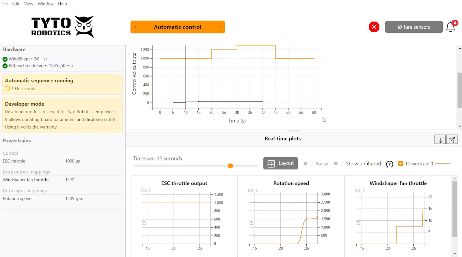 automated wind tunnel test