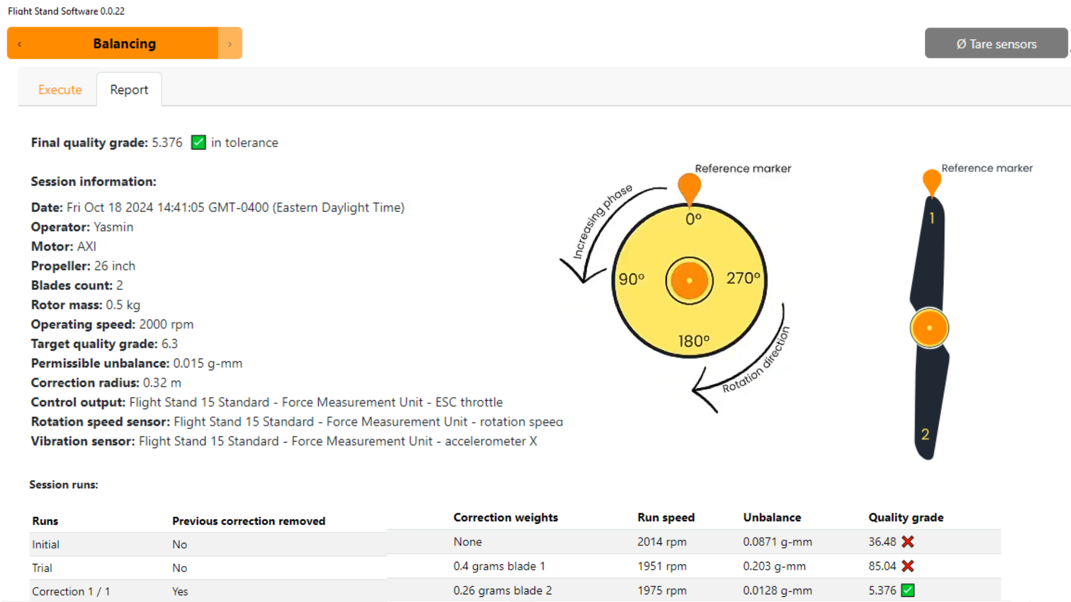 propeller balancing software