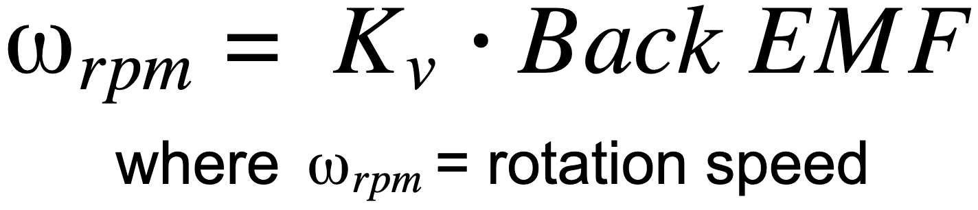Kv equation speed=Kv*back EMF