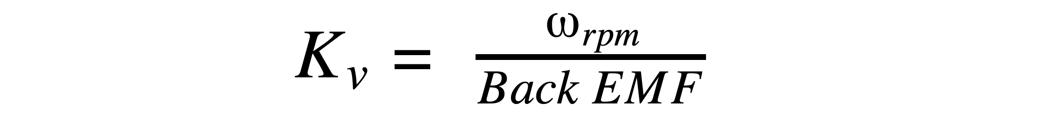 motor Kv equation Kv=speed/back EMF