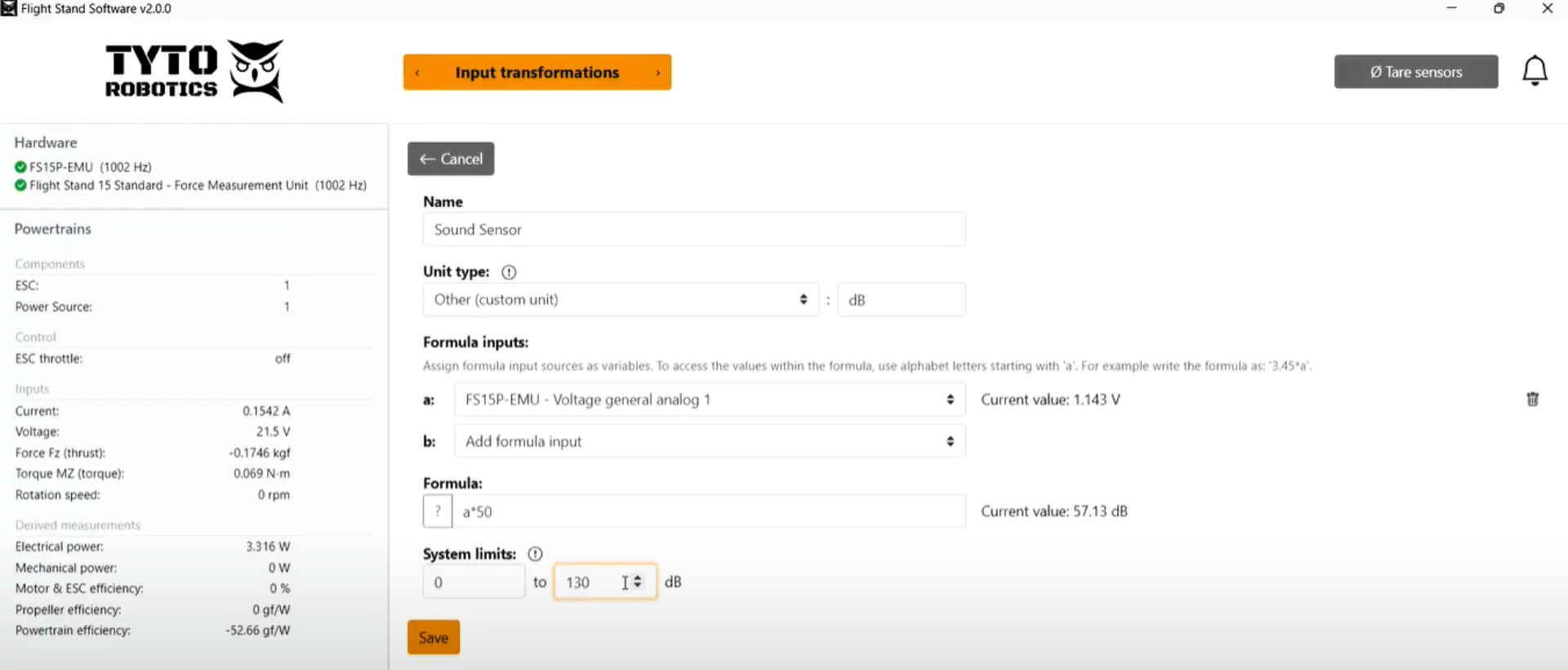 The Flight Stand Software set up
