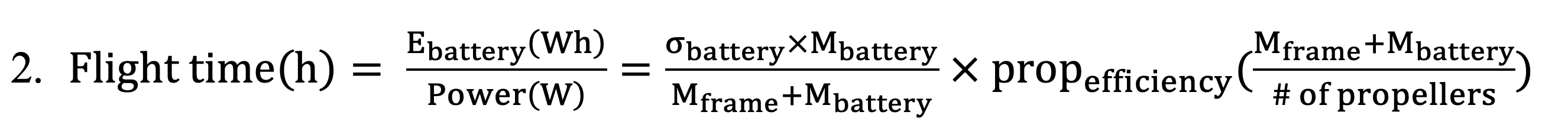 drone flight time formula