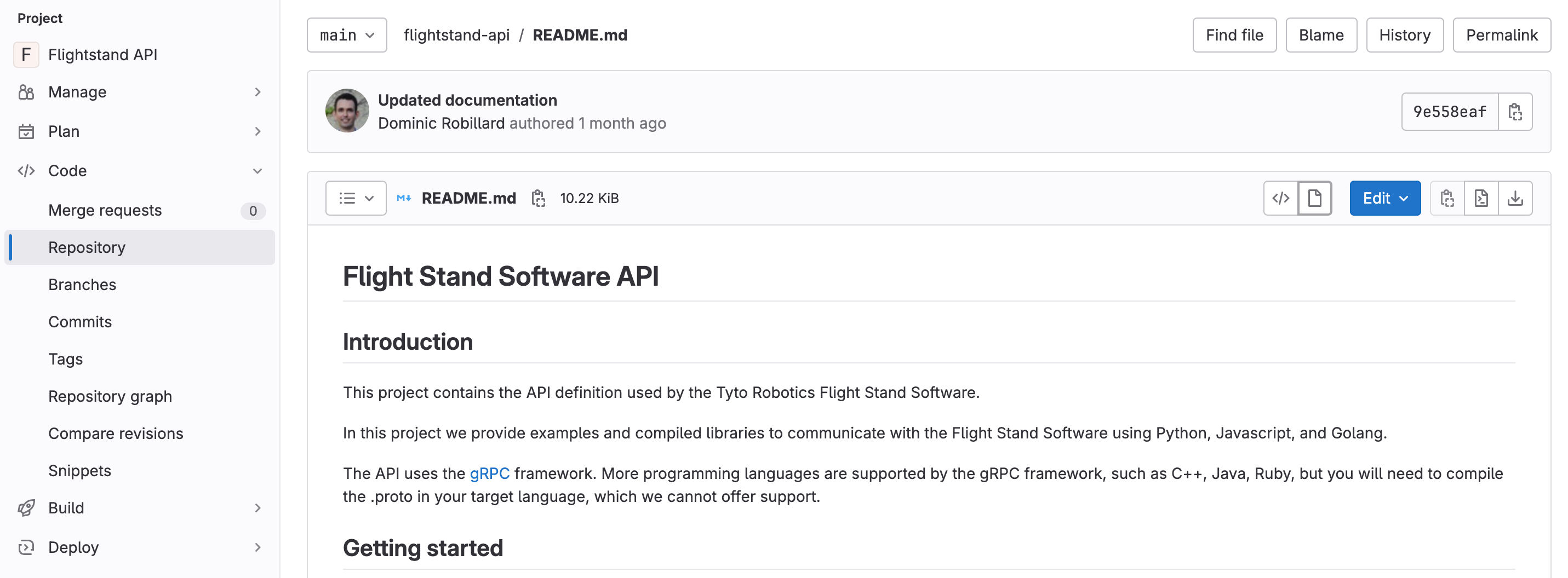 flight stand api repository gitlab