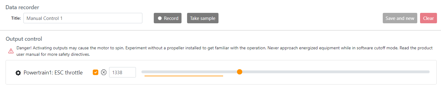 motor rate limiter flight stand software