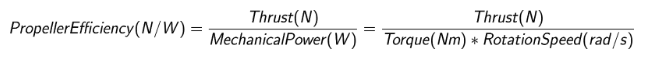Drone Propeller Efficiency formula
