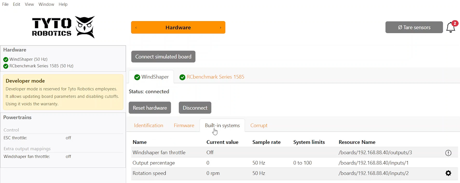 wind tunnel software setup